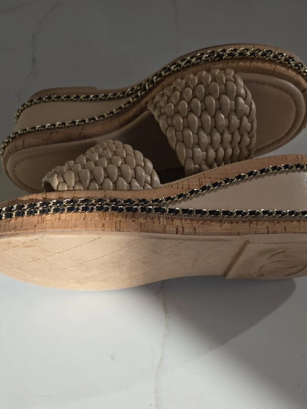 CHANEL beige braided
